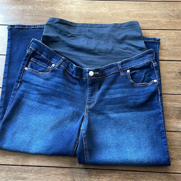 Maternity Jeans 👖Size XXL (20), Straight Leg, Comfort Stretch, NWOT, Dark Wash - Picture 4 of 9